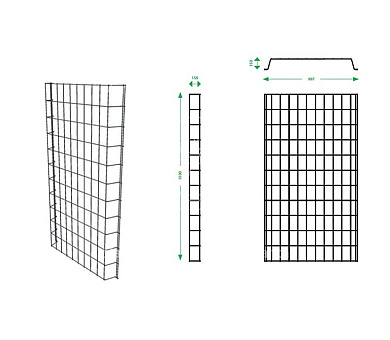 190x15x100cm (mazen 10x20cm)