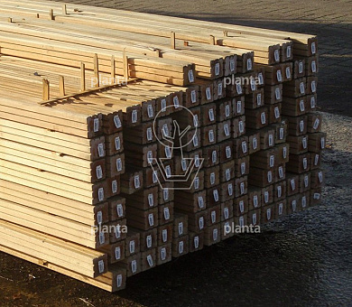 vierkant 68x68mm, 4000mm lang