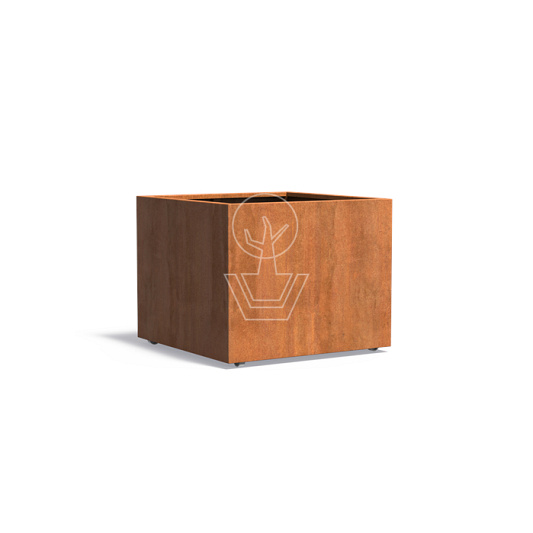 Cortenstaal vierkant (Carrez) met wielen