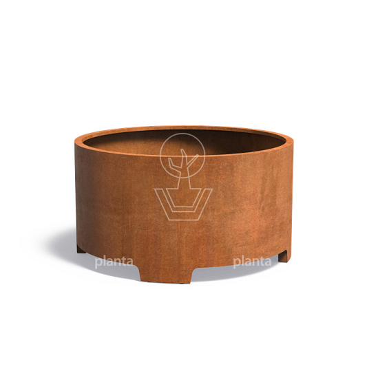 Cortenstaal cilinder (Circum) met poten