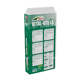 Engrais Gazon DCM Vital Green 10 Kg - Formule Professionnelle NPK 13-3-8 + Fer, Efficace 100 Jours